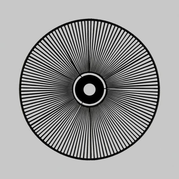 Abat-jour Ø 68cm PAMELA H70 mm + Disque Noir en corde et rotin, différents coloris -Configurable-