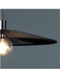 Abajur Ø 68cm PAMELA H70 mm + Disco Preto em corda e rattan, cores diversas -Configurável-
