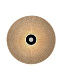 Abajur Ø 68cm PAMELA H70 mm + Disco Preto em corda e rattan, cores diversas -Configurável-
