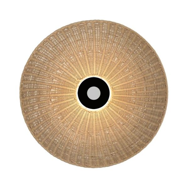 Pantalla de Ø 68cm PAMELA H70 mm + Disco Negro en cuerda y ratán, distintos colores -Configurable-