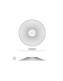 Abajur Ø 68cm PAMELA H70 mm + Disco Preto em corda e rattan, cores diversas -Configurável-