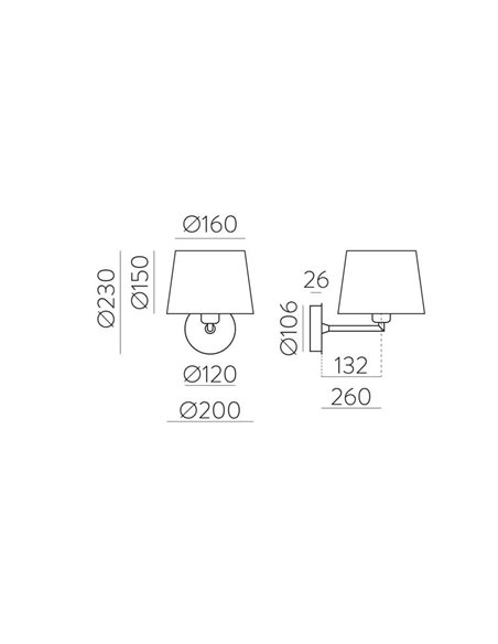 Aplique de pared con pantalla blanca Texturado STILO, 15W E27 - Dimensiones: ↔ 25,9cm | ↕ 23,2cm