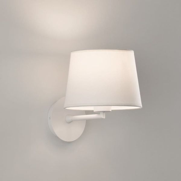 Aplique com abajur STILO texturizado branco, 15W E27 - Dimensões: ↔ 25,9cm | ↕ 23,2cm