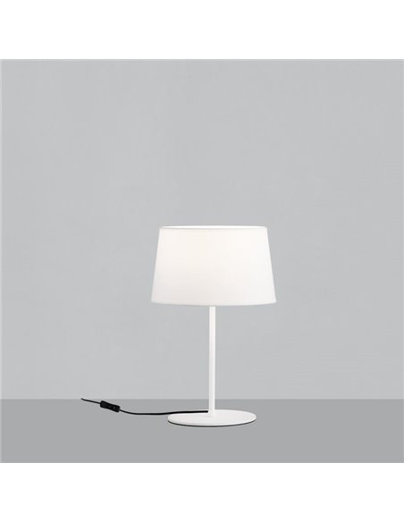 Lámpara de Sobremesa STILO con pantalla Blanca con cable,  Ø 42/62 cm, interruptor en cable, E27 15W