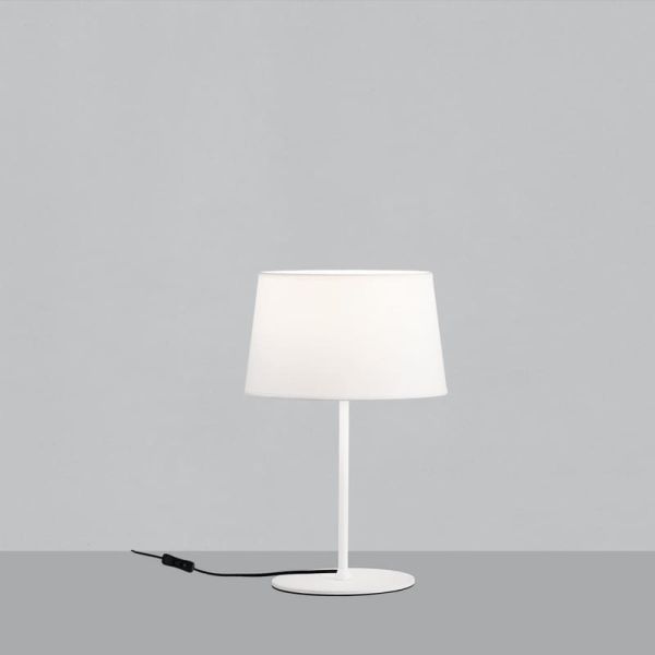 Lámpara de Sobremesa STILO con pantalla Blanca con cable,  Ø 42/62 cm, interruptor en cable, E27 15W