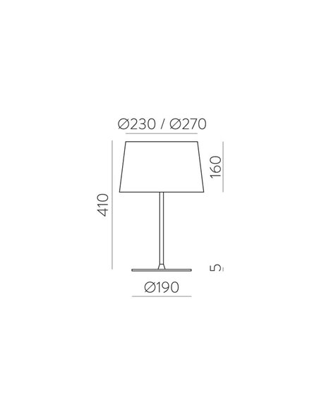 Lámpara de Sobremesa STILO con pantalla Blanca con cable,  Ø 42/62 cm, interruptor en cable, E27 15W