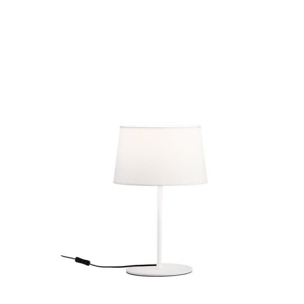 Lámpara de Sobremesa STILO con pantalla Blanca con cable,  Ø 42/62 cm, interruptor en cable, E27 15W