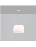 Suspension STILO avec abat-jour blanc texturé, Ø 42/62 cm LED E27 15 W