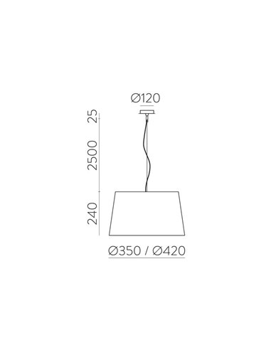 Lámpara de techo Colgante STILO con pantalla Blanco Texturado, Ø 42/62 cm LED E27 15W