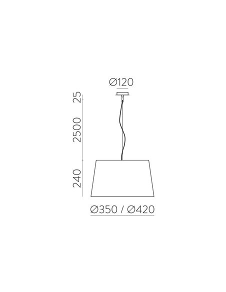 Lámpara de techo Colgante STILO con pantalla Blanco Texturado, Ø 42/62 cm LED E27 15W