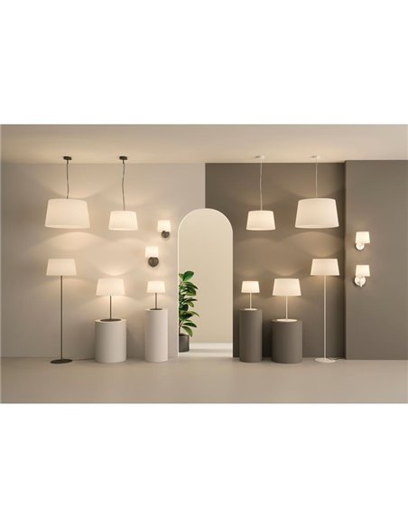 Lámpara de techo Colgante STILO con pantalla Blanco Texturado, Ø 42/62 cm LED E27 15W
