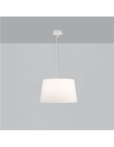 Luminária de teto pendente STILO com cúpula branca texturizada, Ø 42/62 cm LED E27 15W