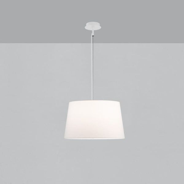 Luminária de teto pendente STILO com cúpula branca texturizada, Ø 42/62 cm LED E27 15W