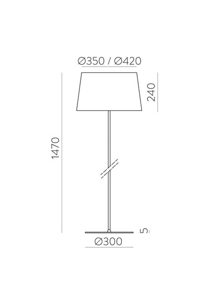 Lámpara de pie STILO Blanco con interruptor de botón en cable, LED E27 15W