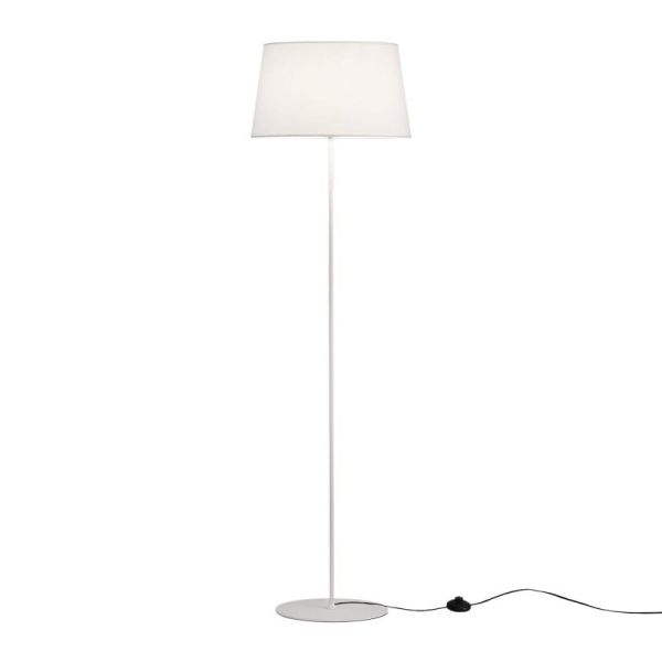 Lámpara de pie STILO Blanco con interruptor de botón en cable, LED E27 15W