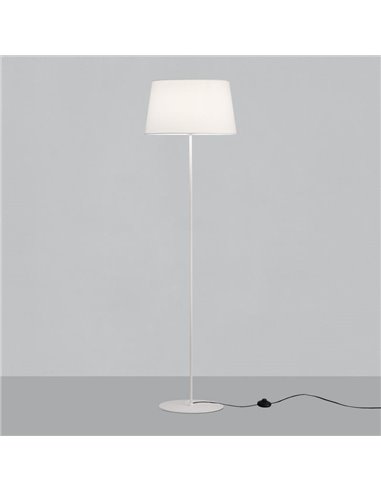Lámpara de pie STILO Blanco con interruptor de botón en cable, LED E27 15W