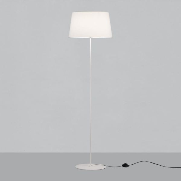 Lámpara de pie STILO Blanco con interruptor de botón en cable, LED E27 15W