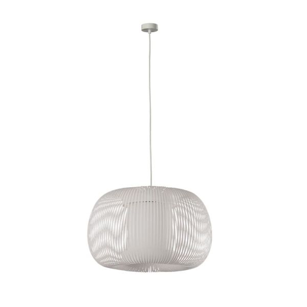 Suspension blanche MIRTA, kit texturé blanc ou noir, Ø 38 cm, LED E27 15 W