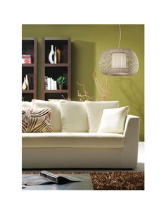 Suspension MIRTA Piedra, avec kit texturé blanc ou noir, Ø 45 cm LED E27 15 W 2