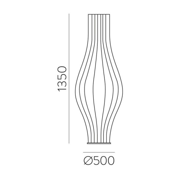 Lámpara de pie MIRTA Blanco, LED E27 3x15W, con Interruptor de cable