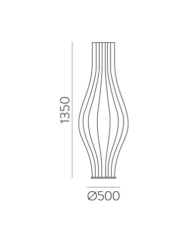 Lampadaire MIRTA Piedra, LED E27 3x15W, avec interrupteur à câble