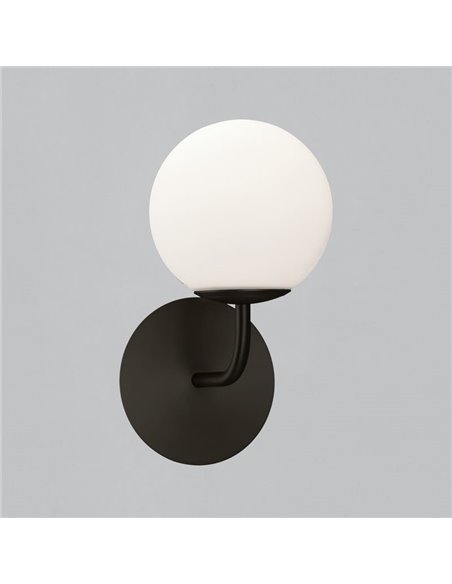 Aplique de pared PARMA Ø15cm Oro Viejo o Negro Mate/Opal, 15W (LED E27 max. Ø45 mm) IP44, 