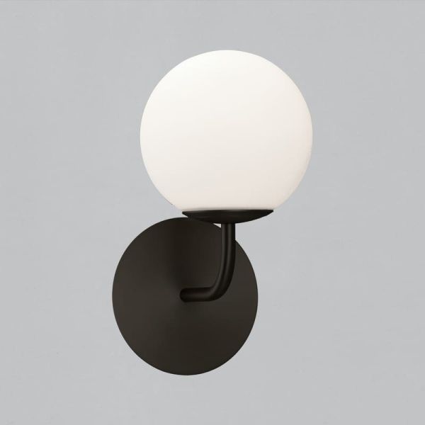 Aplique de pared PARMA Ø15cm Oro Viejo o Negro Mate/Opal, 15W (LED E27 max. Ø45 mm) IP44, 