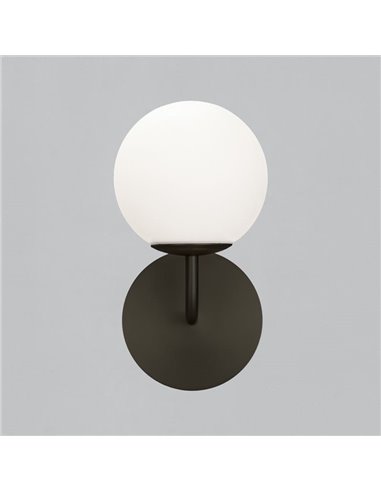 Aplique de pared PARMA Ø15cm Oro Viejo o Negro Mate/Opal, 15W (LED E27 max. Ø45 mm) IP44, 