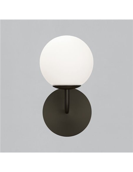 Aplique de pared PARMA Ø15cm Oro Viejo o Negro Mate/Opal, 15W (LED E27 max. Ø45 mm) IP44, 