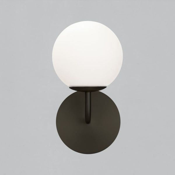 Aplique de pared PARMA Ø15cm Oro Viejo o Negro Mate/Opal, 15W (LED E27 max. Ø45 mm) IP44, 