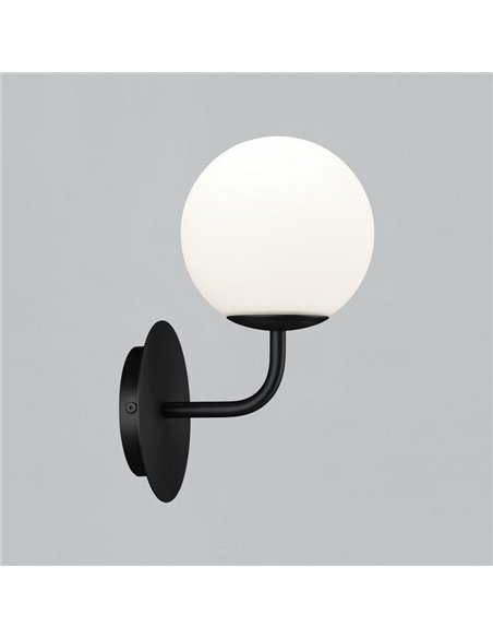 Aplique de pared PARMA Ø15cm Oro Viejo o Negro Mate/Opal, 15W (LED E27 max. Ø45 mm) IP44, 