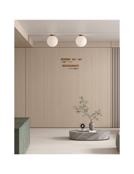 Plafón de techo PARMA Ø 30cm Oro Viejo o Negro Mate/Opal, LED E27 15W, IP44