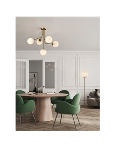 Plafonnier Suspension PARMA 5 Lumières Vieil Or ou Noir Mat/Opale, 5x15W (LED E27 max. Ø45 mm) 2