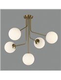 Lámpara de techo Colgante PARMA 5 Luces Oro Viejo o Negro Mate/Opal, 5x15W  (LED E27 max. Ø45 mm)