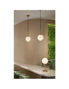 Lámpara Colgante PARMA Ø18cm  Oro Viejo Mate o Negro /Opal, LED E27 15W, IP44 2