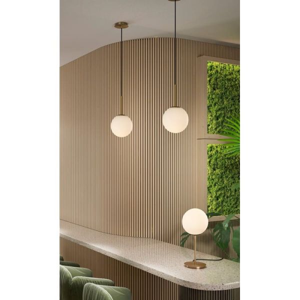 Lámpara Colgante PARMA Ø18cm  Oro Viejo Mate o Negro /Opal, LED E27 15W, IP44