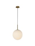 Lámpara Colgante PARMA Ø30cm  Oro Viejo Mate o Negro /Opal, LED E27 15W, IP44