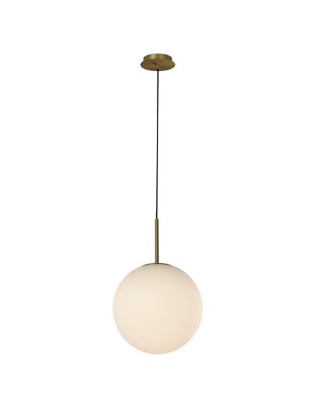 Lámpara Colgante PARMA Ø30cm  Oro Viejo Mate o Negro /Opal, LED E27 15W, IP44