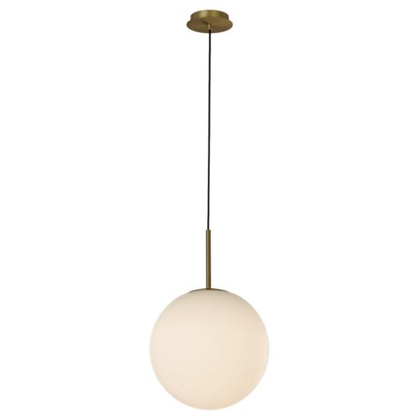 Lámpara Colgante PARMA Ø30cm  Oro Viejo Mate o Negro /Opal, LED E27 15W, IP44