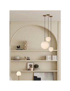 Lámpara Colgante PARMA Ø30cm  Oro Viejo Mate o Negro /Opal, LED E27 15W, IP44 2