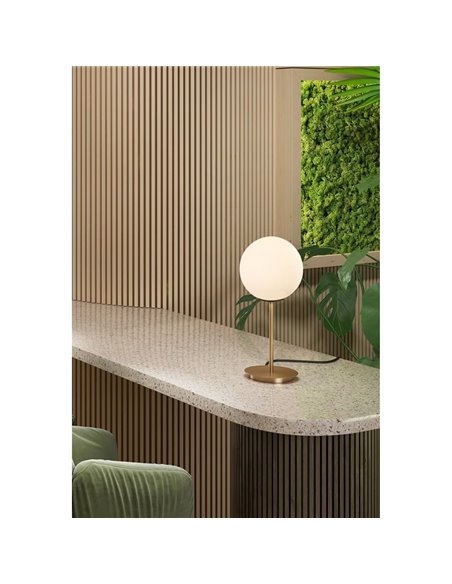 Lámpara de Sobremesa  PARMA Ø 18cm Oro Viejo o Negro Mate/Opal, 15W (LED E27 max. Ø45 mm)