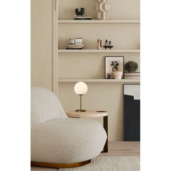 Lámpara de Sobremesa  PARMA Ø 18cm Oro Viejo o Negro Mate/Opal, 15W (LED E27 max. Ø45 mm)