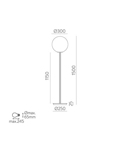 Lámpara de Sobremesa  PARMA Ø 30 cm Oro Viejo o Negro Mate/Opal, 15W E27
