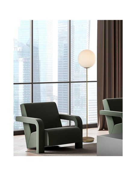 Lámpara de Sobremesa  PARMA Ø 30 cm Oro Viejo o Negro Mate/Opal, 15W E27