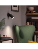 Spot orientable noir PONGEE pour plafond/mur intérieur | LeonLeds