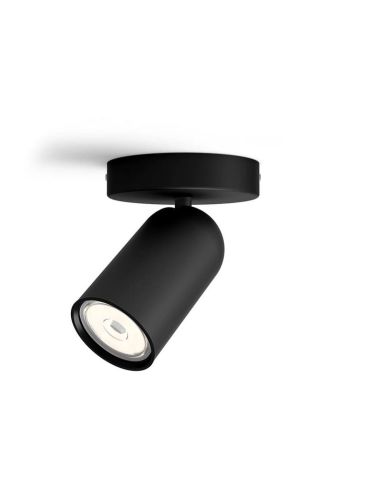 Spot orientable noir PONGEE pour plafond/mur intérieur | LeonLeds
