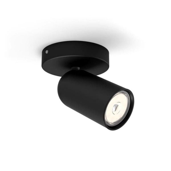 Spot orientable noir PONGEE pour plafond/mur intérieur | LeonLeds