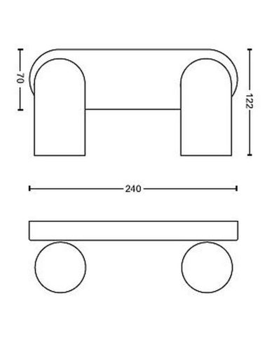 Regleta de 2 Focos Orientables PONGEE Negro IP20 | LeonLeds