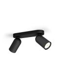 Bande orientable 2 spots PONGEE Black IP20 | LeonLeds