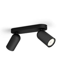 Regleta de 2 Focos Orientables PONGEE Negro IP20 | LeonLeds